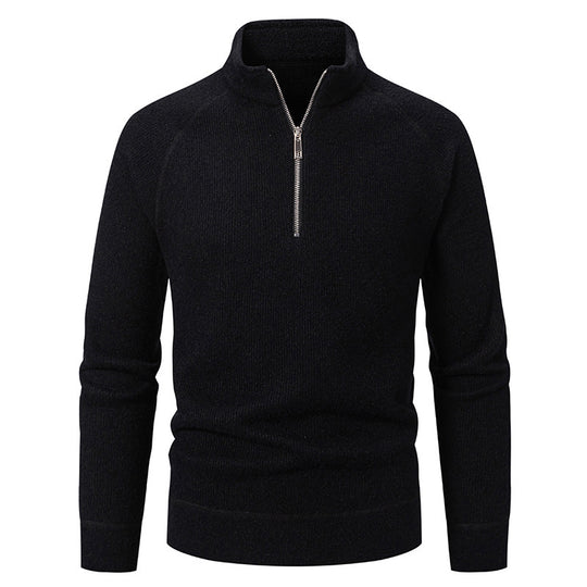 Herren Rollkragenpullover mit modernem Reißverschluss und strukturiertem Design EB