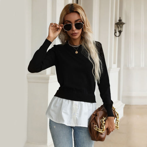 Damen Fashion Pullover mit innovativem Lagen-Look EB