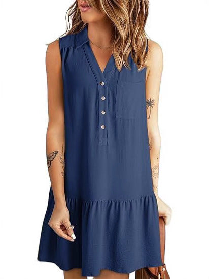 Damen Hemdblusenkleid mit geschmeidigem Fall und elegantem Rüschenabschluss EB