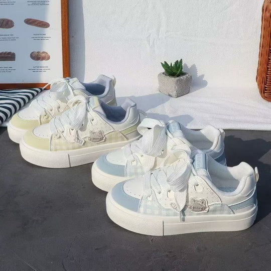 Damen Sneakers mit modischem Karomuster und komfortabler Sohle EB