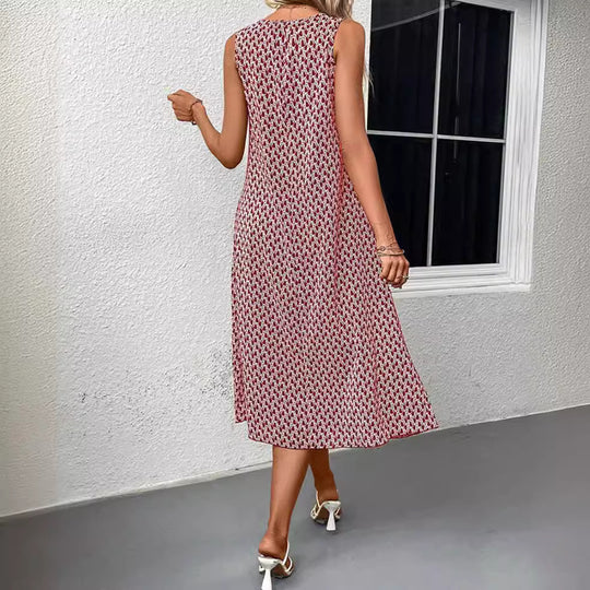 Damen lässiges Midi-Kleid mit asymmetrischem Schnitt und raffinierten Akzenten Heidi-Mode