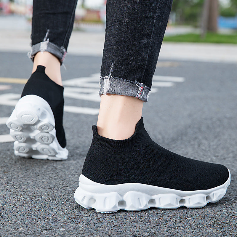 Damen Sportliche und atmungsaktive Slip-On Sneakers mit rutschfester Sohle EB