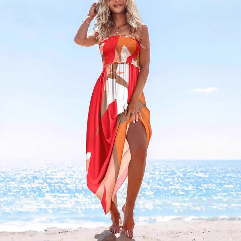 Damen Maxikleid im modernen Bohème-Stil mit dekorativem Muster EB