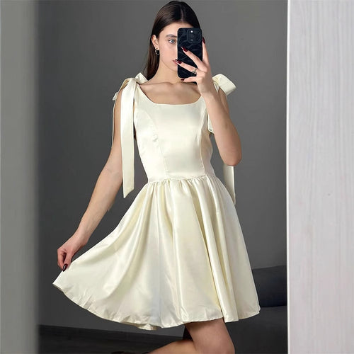 Damen lässiges Sommerkleid mit Schleifen EB