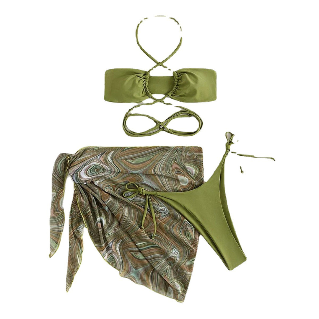 Damen Bandeau-Bikini mit innovativen Schnürdetails EB