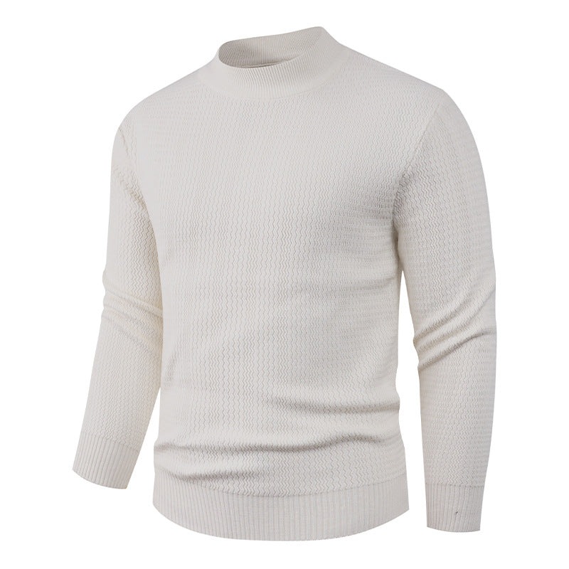 Herren Strukturpullover mit hochgeschlossenem Kragen und modischem Design EB