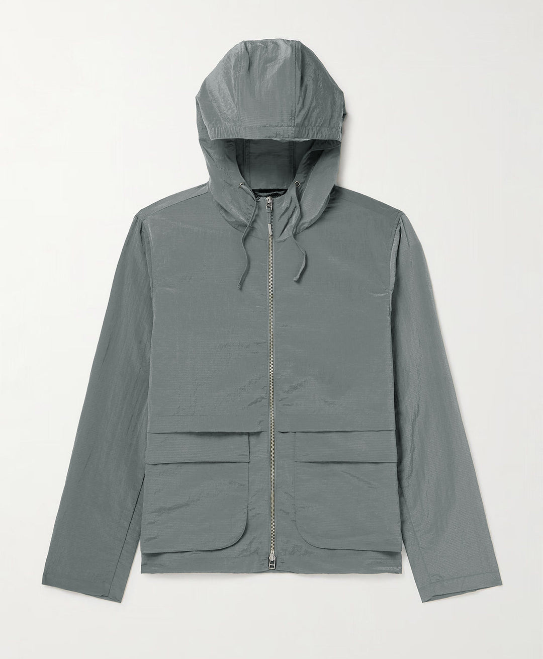 Herren leichte Outdoor-Jacke mit verstellbarem Kapuzenkragen und großen Taschen EB