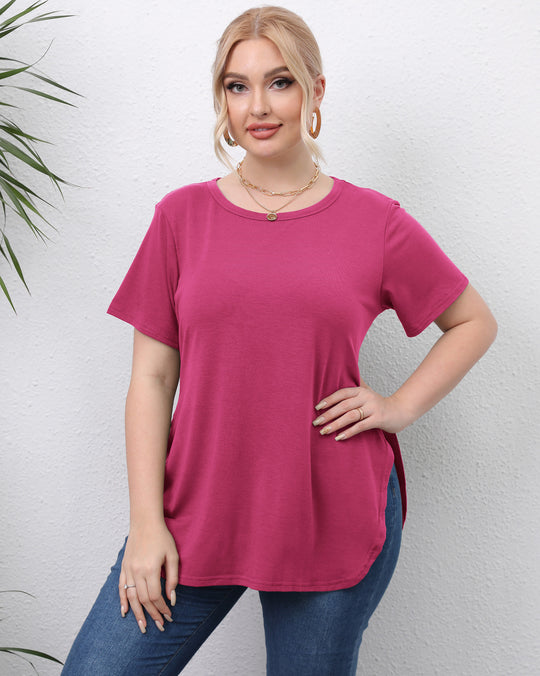 Damen lässiges T-Shirt mit seitlichen Eingrifftaschen EB