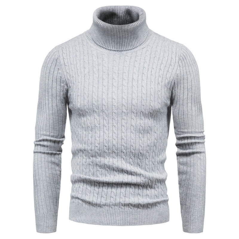 Herren Rollkragenpullover mit Zopfmuster EB