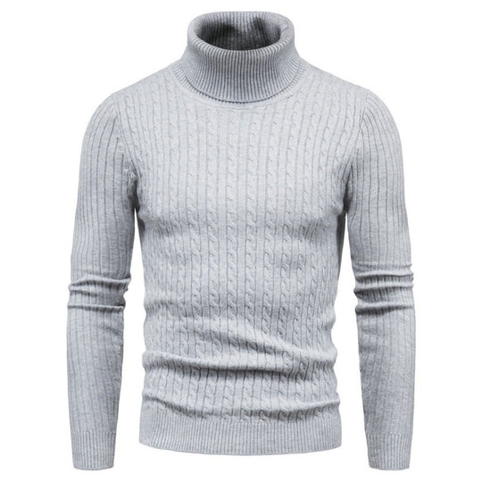 Herren Rollkragenpullover mit Zopfmuster EB