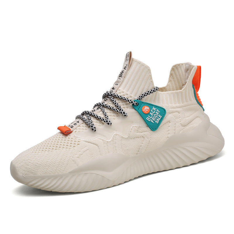 Damen sportliche Obermaterial-Stretch Sneakers mit rutschfester Sohle und hohem Komfort EB