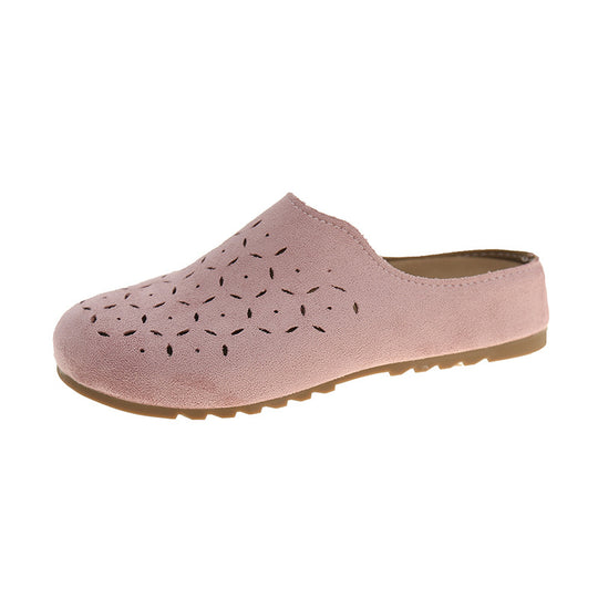 Damen Atmungsaktive Home-Sandalen aus Wildleder mit eleganter Lochung EB