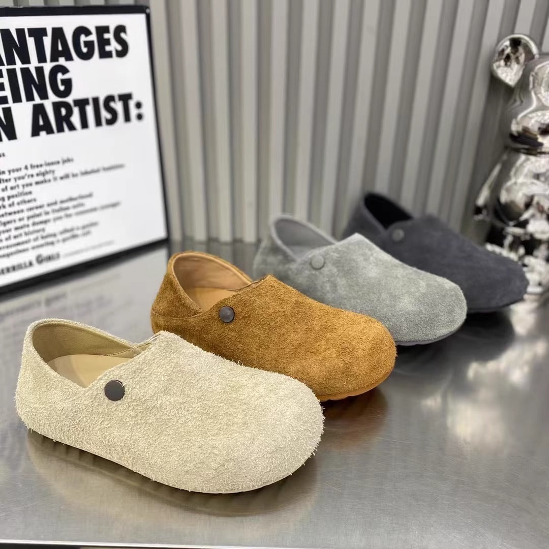 Damen Modische Clogs mit komfortablem Innenfutter und praktischem Druckknopfverschluss EB