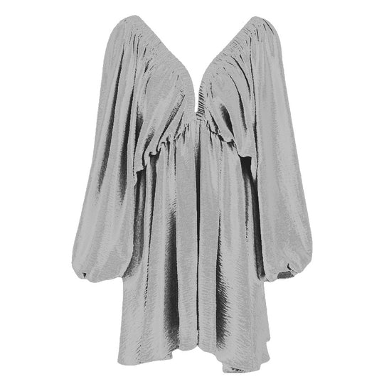 Damen Verspieltes Volantkleid mit tiefem V-Ausschnitt EB