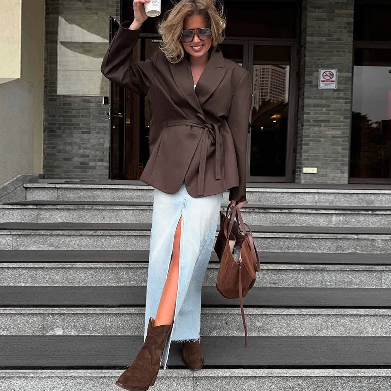 Damen modischer, taillierter Blazer EB