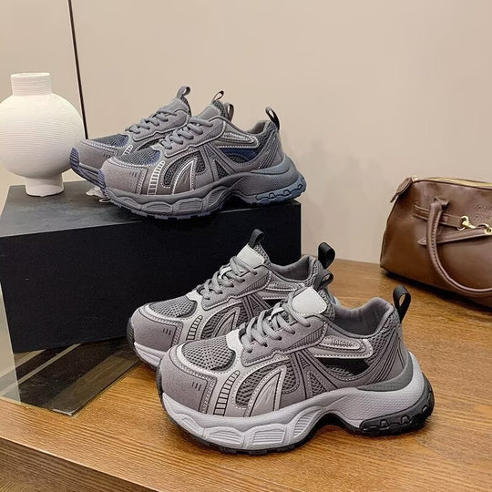 Damen Sportliche Atmungsaktive Sneakers mit gepolsterter Sohle und rutschfester Außensohle EB