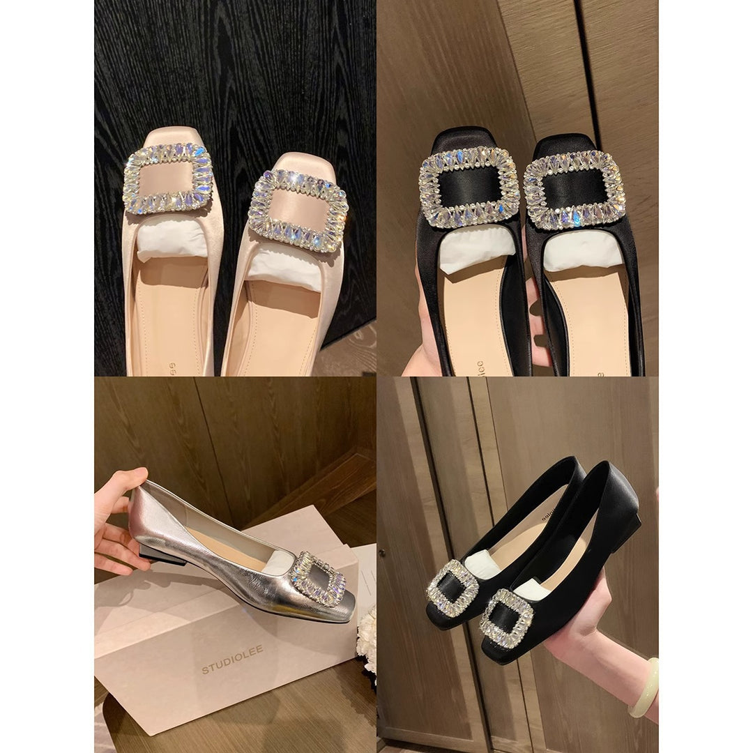 Damen Glamouröse Pumps mit funkelnder Strassschnalle EB
