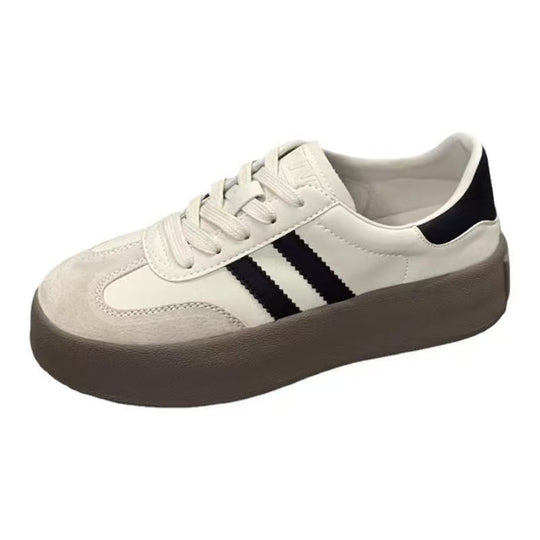 Damen Plateausneakers mit eleganter Oberflächenstruktur und rutschfester Sohle EB