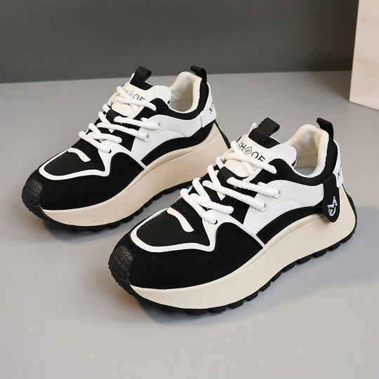Damen modische Chunky Sneakers mit sportlichem Design und atmungsaktiver Oberflächenstruktur EB