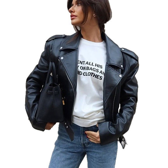 Damen Kunstlederjacke im Biker-Stil mit optimierter Passform EB