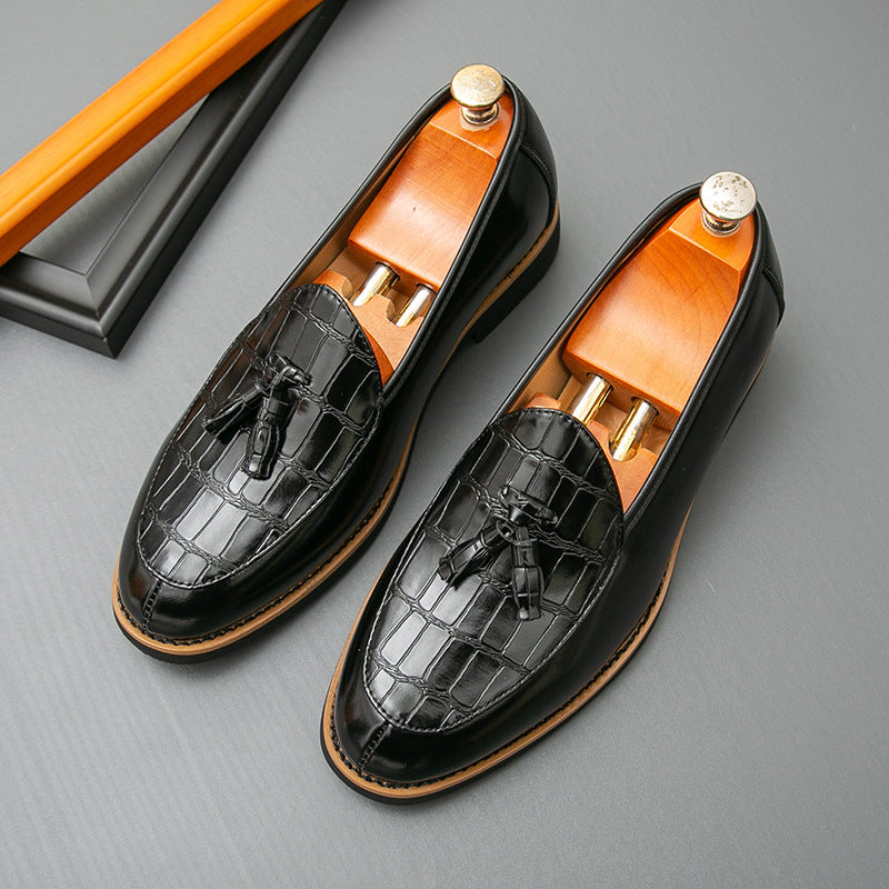 Damen Elegante Mokassins mit modischem Lederdesign und Quasten-Detail EB