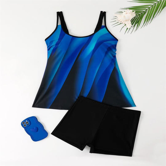 Damen Tankini-Set mit figurbetonendem Schnitt und sportlichen Shorts EB