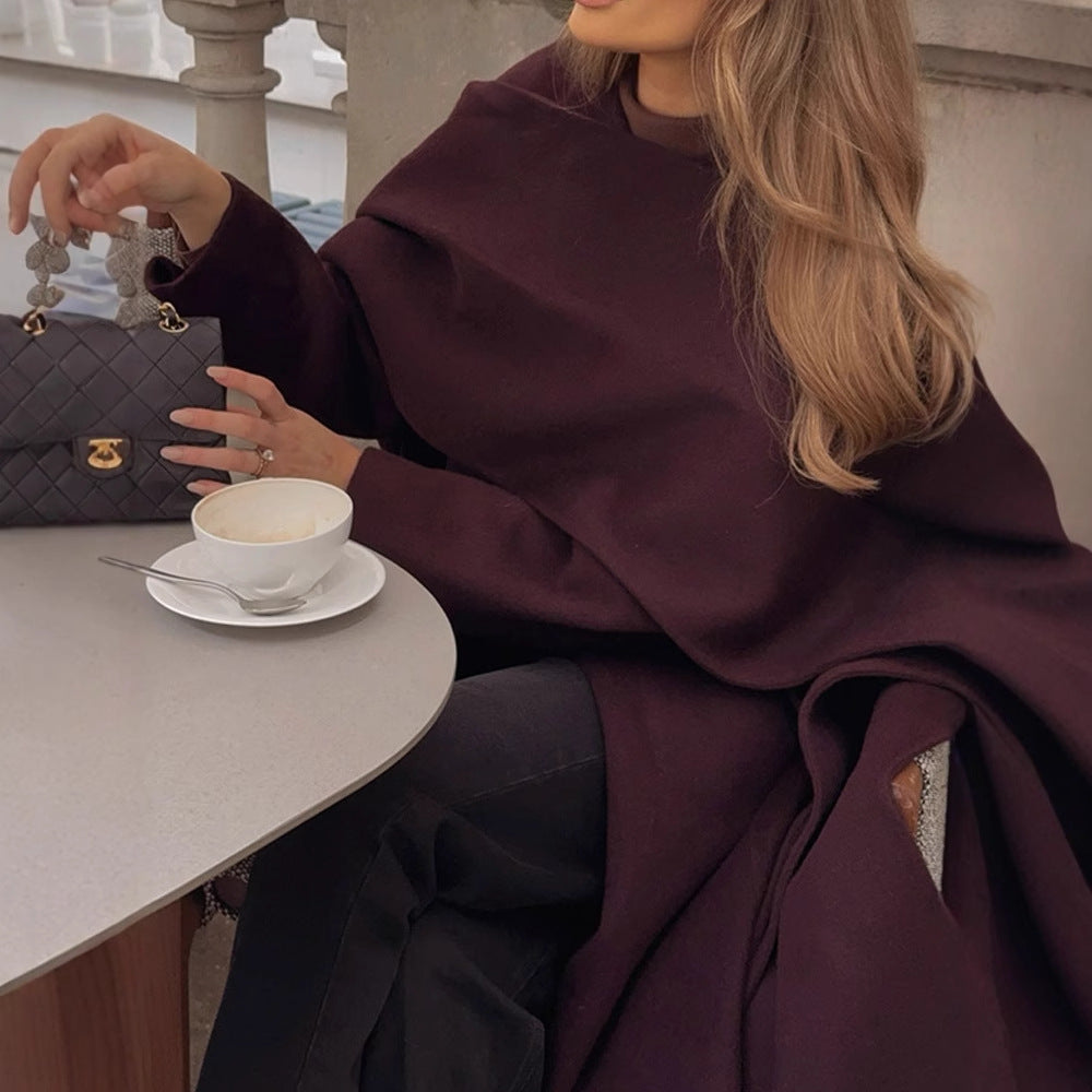 Damen eleganter Überwurf mit asymmetrischem Schnitt EB