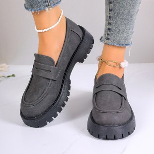 Damen Mokassins mit rutschfester Sohle und elegantem Riemendesign EB