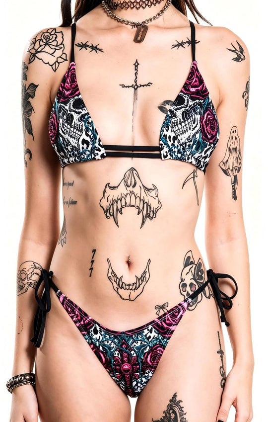 Damen Triangel-Bikini mit kreativem Muster EB