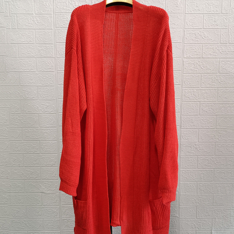 Damen Strickjacke mit offener Front und strukturiertem Design EB