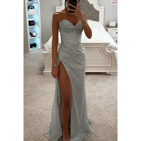 EB | Party Selbstständiges Kleid Locker Lässig Schlitz Damen Bekleidung Kleid