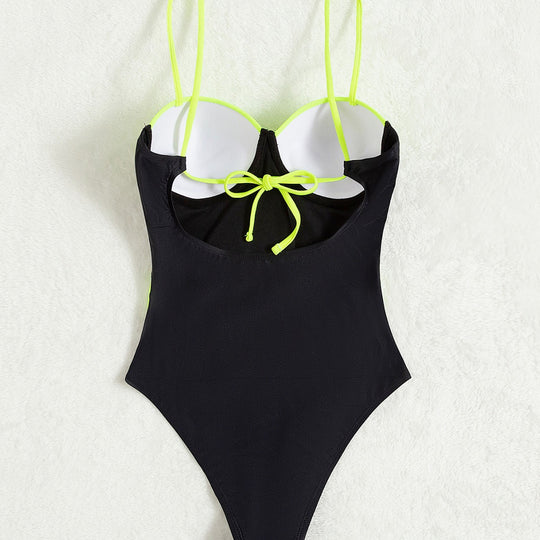 Damen Bustier-Badeanzug mit Kontrastdesign EB