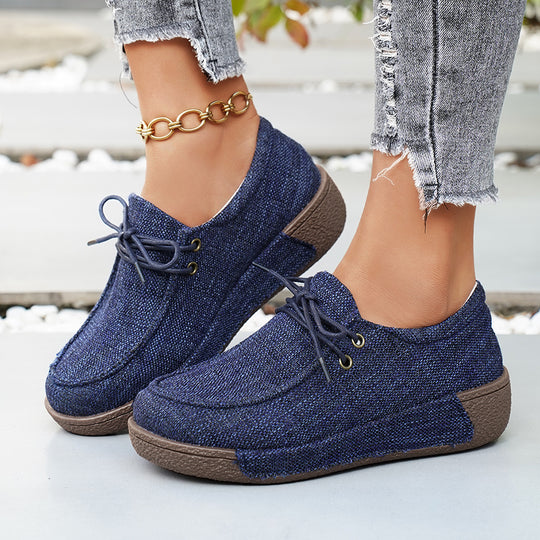 Damen Komfortable Sneakers mit erhöhtem Fußbett und flexiblem Riemendesign EB