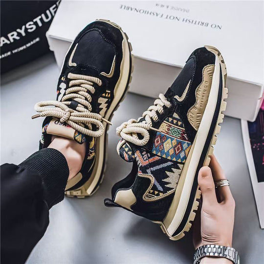 Damen Sportliche Sneakers mit modischem Tribal-Muster und rutschfester Sohle EB