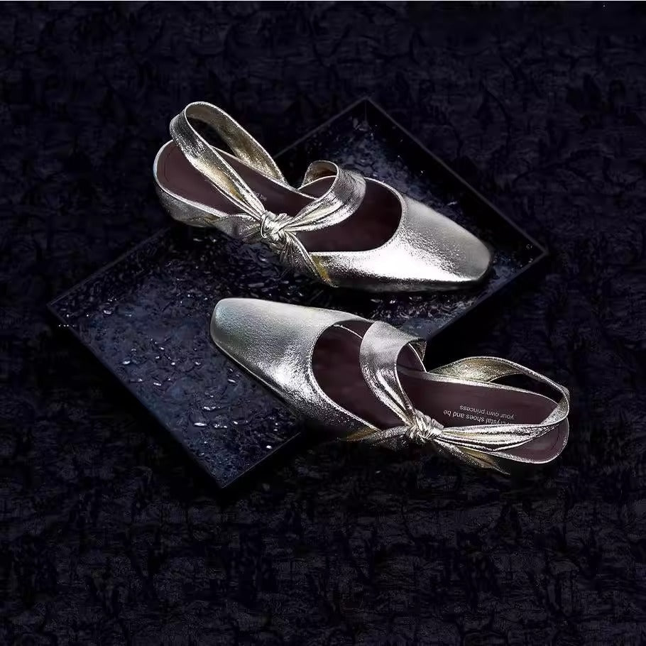 Damen Slingback-Pumps mit elegantem Knöchelriemen und modischem Glanz EB
