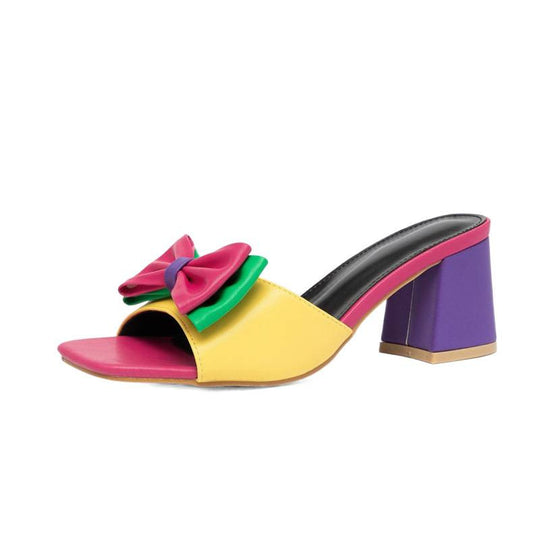 Damen modische Plateau-Sandalen mit verspieltem Schleifen-Design EB