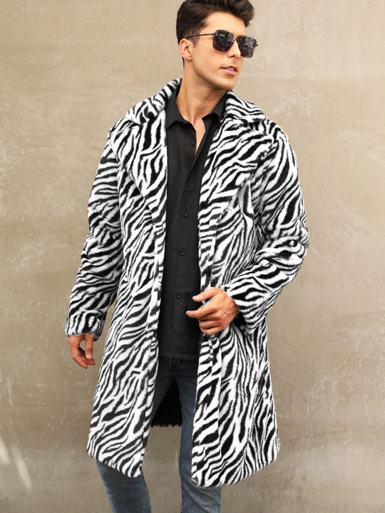 Herren Modischer und bequemer Zebra-Fellmantel EB