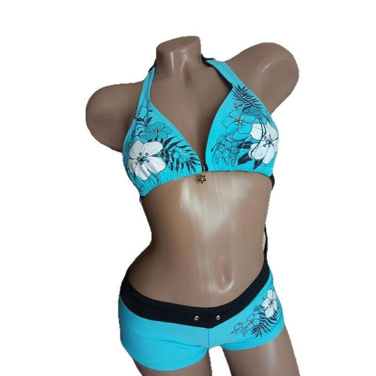 Damen-Bikini-Set mit floralem Design und verstellbaren Trägern EB