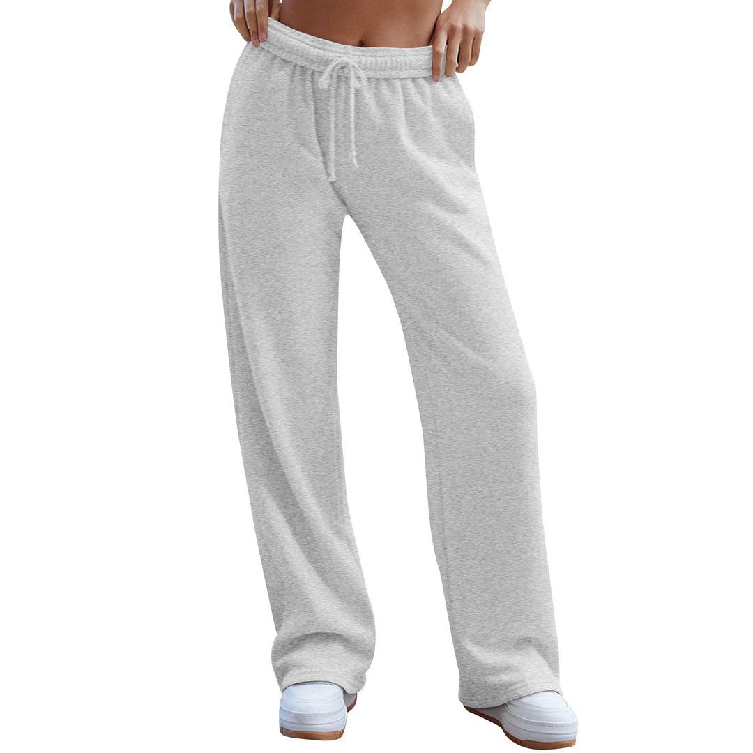 Damen nan weite Komfort-Loungehose mit hochgeschnittener Taille, elastischem Bund und Kordelzug EB
