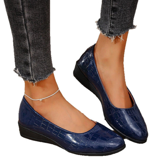 Damen Komfortable Ballerinas mit elegantem Krokodilmuster EB