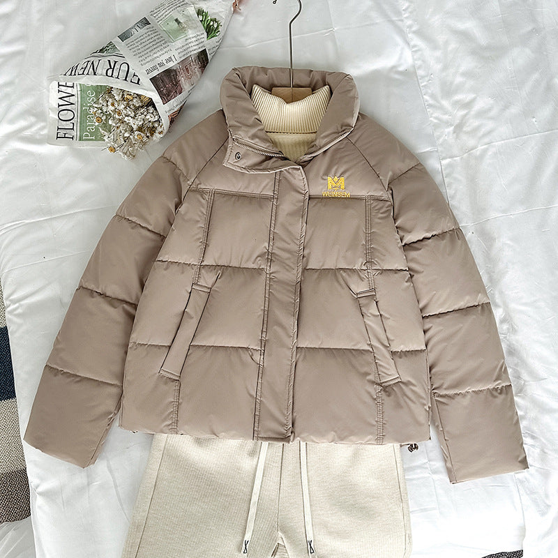 Damen nan kompakte Kurz-Steppjacke mit hochschließendem Stehkragen und schrägeingriff Taschen EB