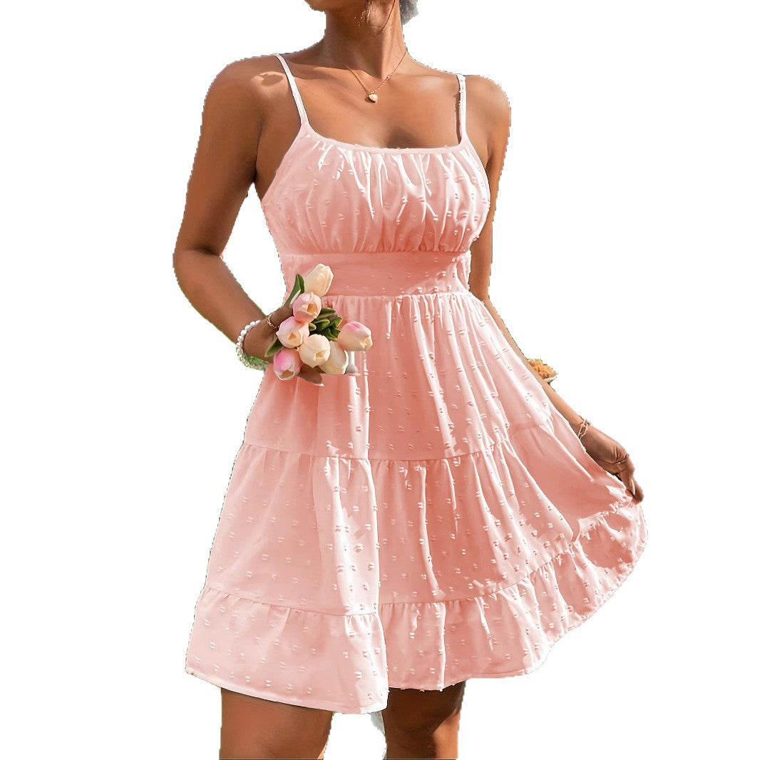 Damen Sommerliches Kleid mit Volantdesign EB