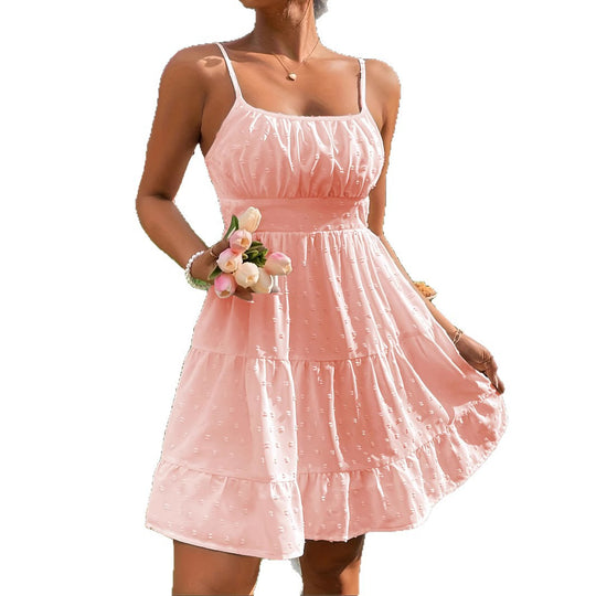 Damen Sommerliches Kleid mit Volantdesign EB