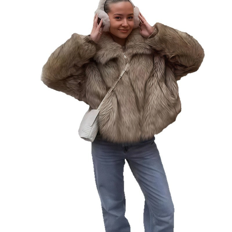 Damen Luxus Kunstfelljacke EB