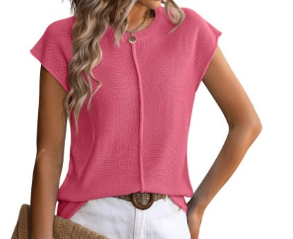 Damen luftiges Strickoberteil mit Melange-Effekt und lässigem Schnitt EB