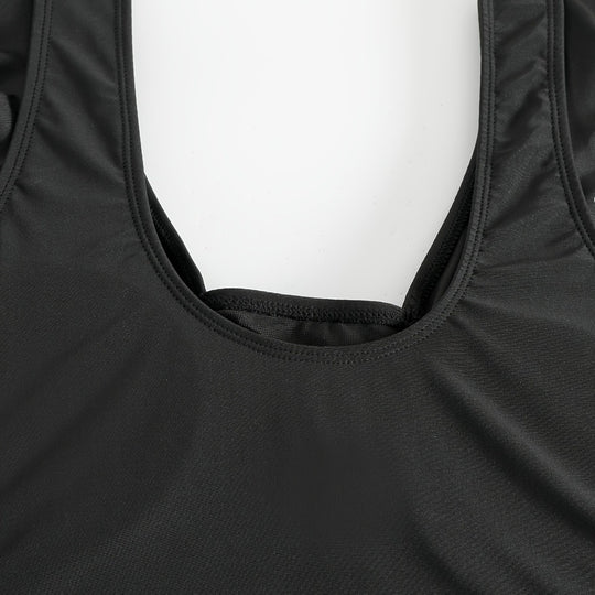 Damen figurbetonter Badeanzug mit elegantem Rüschendesign EB