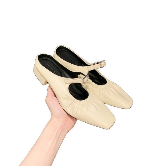 Damen elegante Slingback-Ballerinas mit modischem Rüschendesign EB