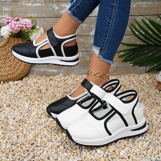 Damen Sportliche Sneaker mit verstellbaren Riemen und dämpfender Sohle EB