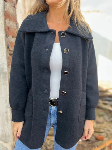 Damen Fleece Jacke mit modernem Kragen EB