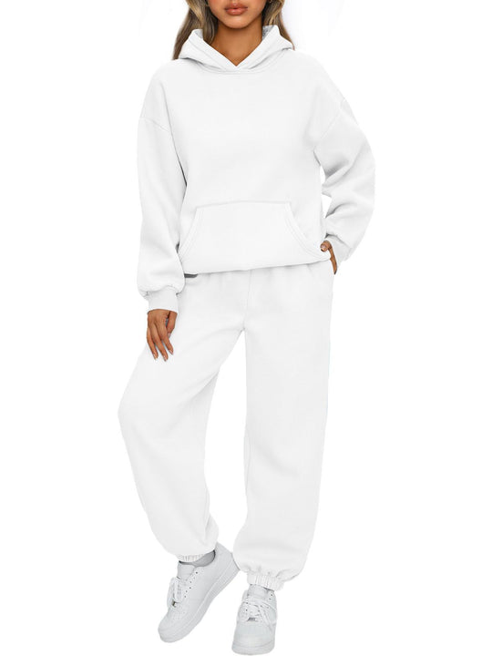Damen nan gemütliches Oversize Hoodie und Jogginghose Set aus weicher Baumwollmischung EB